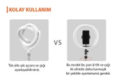 Zore F-539A Işıklı Telefon Tutucu Ring Light - 6