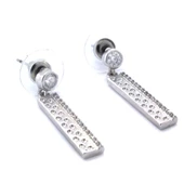 Çelik Sallantılı Küpe Zirkon Taşlı Dik Küpe UNK-587 thumbnail 5