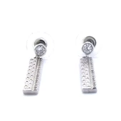 Çelik Sallantılı Küpe Zirkon Taşlı Dik Küpe UNK-587 thumbnail 4