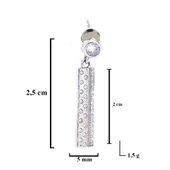 Çelik Sallantılı Küpe Zirkon Taşlı Dik Küpe UNK-587 thumbnail 3