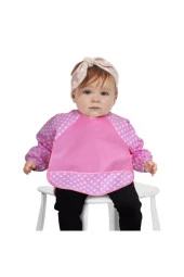 Sevibebe Eko Kollu Mama Önlüğü Pembe Benek - 1