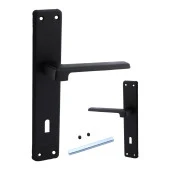 Panama Mat Siyah Yale Ahşap PVC Kapı Kolu Sağa Sola Uygun Ön Arka Rozetsiz Barelsiz Oda 1 Takım thumbnail 2