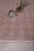 Dekoratif Bubble Uzun Tüylü Yumuşak Puffy Peluş Kaymaz Yıkanabilir Salon Antre Halı Yolluk Pembe - 6