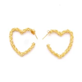 Altın Kaplama Küpe Kalpli Kadın Halka Model UNK-763 thumbnail 1