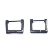 Çelik Halka Küpe Siyah Kare Unisex Küpe UNK-662 thumbnail 4