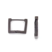 Çelik Halka Küpe Siyah Kare Unisex Küpe UNK-662 thumbnail 1