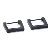 Çelik Halka Küpe Siyah Kare Unisex Küpe UNK-662 thumbnail 5