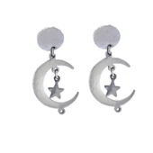 Çelik Sallantılı Küpe Ay Yıldız Detaylı Küpe UNK-661 thumbnail 1