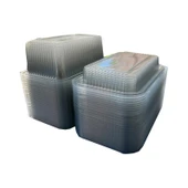 Kullan At Plastik Kilitli Şeffaf Bombeli Kapaklı Gıda Saklama Kabı Sızdırmaz Kap - 1500 cc - 25 Adet thumbnail 7