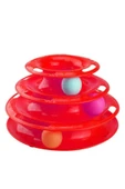TOWER OF TRACKS Toplu Yuvarlak Kedi Oyuncağı Kedi Eğlencesi KIRMIZI - 1