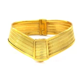 İmitasyon Trabzon Hasırı Altın Kaplama 4 Sıra Kelepçe BLZ-597 thumbnail 1