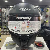 Sway 820 Full Face Şeffaf Vizör Kapalı Motosiklet Kaskı L Beden Mat Siyah - 4
