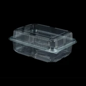 Kullan At Plastik Kilitli Şeffaf Bombeli Kapaklı Gıda Saklama Kabı Sızdırmaz Kap - 1500 cc- 200 Adet thumbnail 1