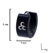 Çelik Halka Küpe Siyah Üç Hilal Desenli UNK-724 thumbnail 3