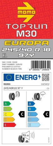 Momo 245/40 R18 97Y XL M30 Toprun Oto Yaz Lastiği (Üretim Tarihi: 2024) - 4