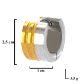 Altın Kaplama Çift Renk Kalın Halka Küpe UNK-722 thumbnail 4