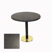 Karanfil Werzalit Yuvarlak Gold Masa Q60 - Grey Marble - 1