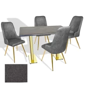 Karanfil Gold Werzalit - Çırağan Gold Masa Takımı (80x120) - (Grey Marble - Füme) - 1