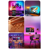 neeko Sese Ve Müziğe Duyarlı Tv Arkası Yatak Odası Çocuk Odası Mutfak Rgb Şerit Led Tak Çalıştır 1 Metre - 3