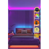 neeko Sese Ve Müziğe Duyarlı Tv Arkası Yatak Odası Çocuk Odası Mutfak Rgb Şerit Led Tak Çalıştır 3 Metre - 2