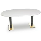 Karanfil Werzalit Gold Oval Masa 94x146 - Beyaz - 1