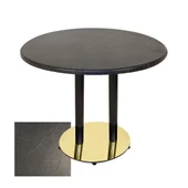 Karanfil Mega Werzalit Yuvarlak Gold Yemek Masası 107cm - Grey Marble - 1