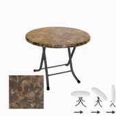 Klasik Katlanır Werzalit Yuvarlak Tabla Masa 80cm  - Karacabey Mermer - 1