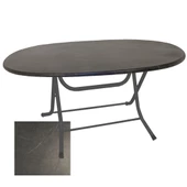 Klasik Katlanır Werzalit Tabla Oval Masa 94X146cm - Grey Marble - 1