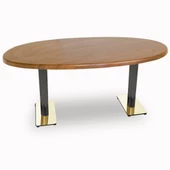 Karanfil Werzalit Gold Oval Masa 94x146 - Koyu Ahşap - 1