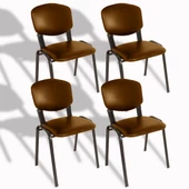 Form Ofis ve Toplantı Sandalyesi (4 Adet) -  Kahve - 1