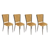 Kapitoneli Sandalye ESB (Kumaş) (4 Adet) - Kapiçino - 1