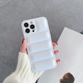 Apple İphone 13 PRO Uyumlu Puffer Silikon Kılıf Kamera Koruma Lens Korumalı Parlak Telefon Kılıfı BEYAZ - 1