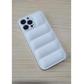 Apple İphone 13 PRO Uyumlu Puffer Silikon Kılıf Kamera Koruma Lens Korumalı Parlak Telefon Kılıfı BEYAZ - 3