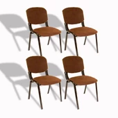 Form Ofis ve Toplantı Sandalyesi (Kumaş) (4 Adet) - Kahve - 1