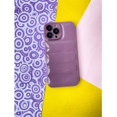 Apple İphone 13 PRO Uyumlu Puffer Silikon Kılıf Kamera Koruma Lens Korumalı Parlak Telefon Kılıfı MOR - 1