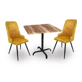 Indigo Werzalit Kare - Çırağan Fiskos Seti (70x70) - Indiana Wood Sarı - 1