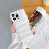 Apple İphone 13 PRO MAX Uyumlu Puffer Silikon Kılıf Kamera Koruma Lens Korumalı Parlak Telefon Kılıfı BEYAZ - 4