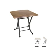 Klasik Katlanır Werzalit Kare Tabla Masa (80X80) - Rustik Dark - 1