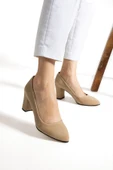 Albishoes Kadın Ayakkabı Topuklu 7,5 cm Süet Günlük Sivri Burun Abiye Kadın Topuklu Ayakkabı (36-44) - 1