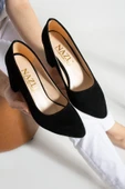 Albishoes Kadın Ayakkabı Topuklu 7,5 cm Süet Günlük Sivri Burun Abiye Kadın Topuklu Ayakkabı (36-44) - 4