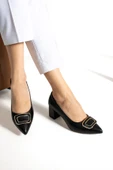 Albishoes Kadın Alçak Topuklu 5,5 cm Tokalı Sivri Burun Günlük Abiye Kadın Topuklu Ayakkabı (36-44) - 2