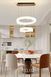 ARTELUZ LUXURY PINTEREST MODEL MODERN SARKIT ÇİFT KATLI AVİZE (50+35 CM) - 1