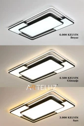 ARTELUZ DİKDÖRTGEN MODEL MODERN PLAFONYER AVİZE (90X60 CM) thumbnail 4