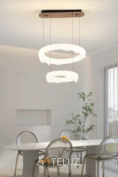 ARTELUZ LUXURY PINTEREST MODEL MODERN SARKIT ÇİFT KATLI AVİZE (50+35 CM) - 3