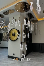 ARTELUZ Luxury Deri Detaylı Model Modern Avize thumbnail 1