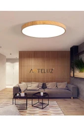 ARTELUZ Ahşap Görünümlü Metal Tavan Led Avize thumbnail 1