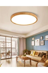 ARTELUZ Ahşap Görünümlü Metal Tavan Led Avize thumbnail 3