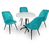 Indigo Werzalit Yuvarlak - Nilüfer Masa Takımı (90 cm çap) - Turkuaz - 1