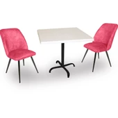Indigo Werzalit Kare - Nilüfer 2li Masa Takımı (60X60) - Pembe - 1