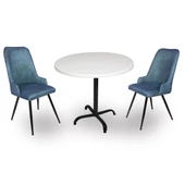 Indigo Werzalit Yuvarlak - Çırağan 2li Masa Takımı (70 cm çap) - Mavi - 1